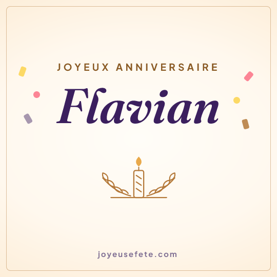 Image carrée « Joyeux anniversaire Flavian » pour WhatsApp