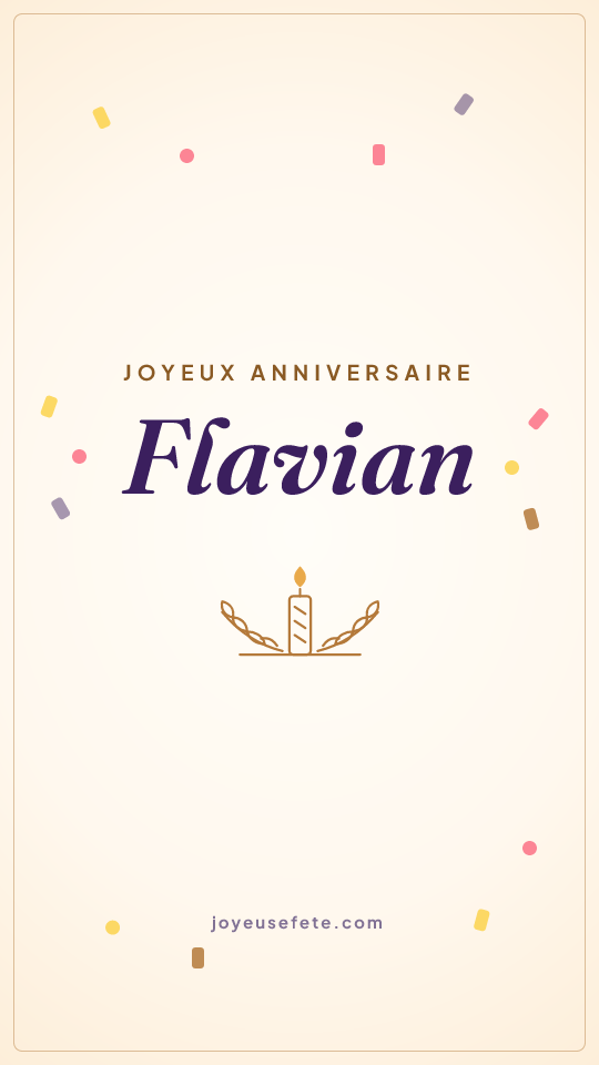 Image « Joyeux anniversaire Flavian » au format story