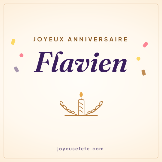Image carrée « Joyeux anniversaire Flavien » pour WhatsApp