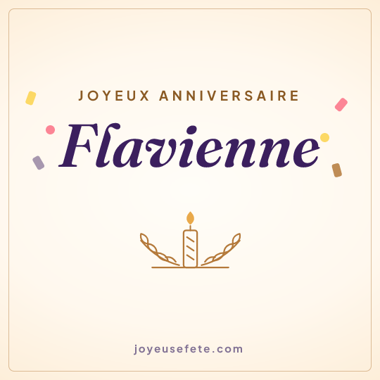 Image carrée « Joyeux anniversaire Flavienne » pour WhatsApp