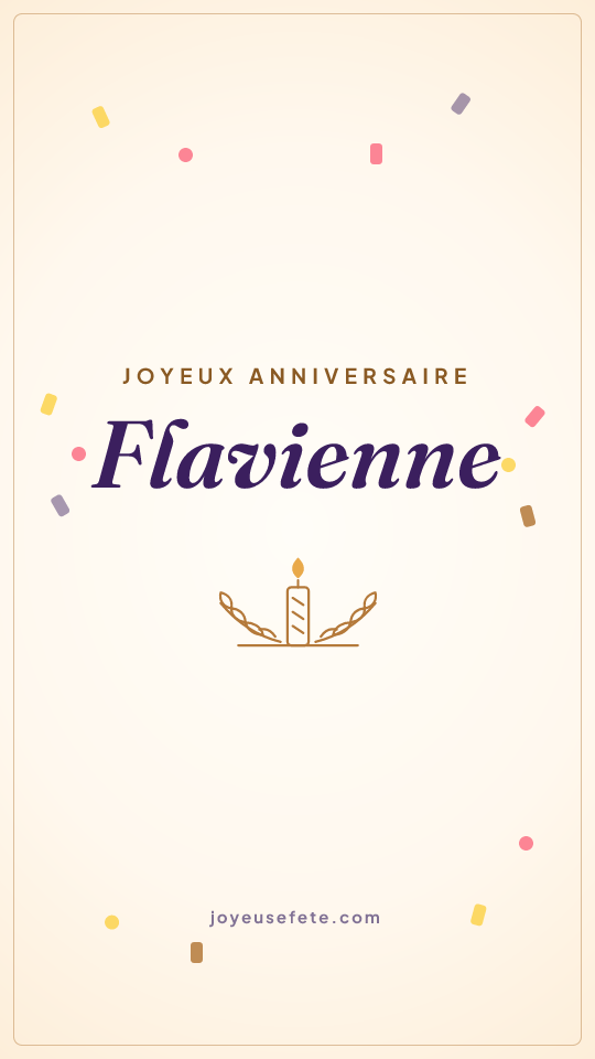 Image « Joyeux anniversaire Flavienne » au format story