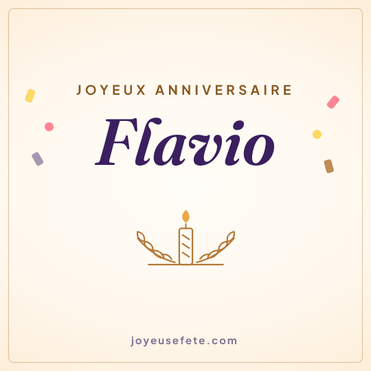 Image carrée « Joyeux anniversaire Flavio » pour WhatsApp