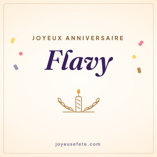 Image carrée « Joyeux anniversaire Flavy » pour WhatsApp