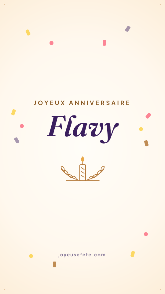 Image « Joyeux anniversaire Flavy » au format story