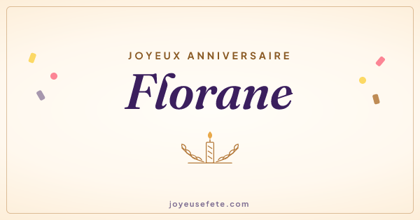 Image « Joyeux anniversaire Florane » au format large