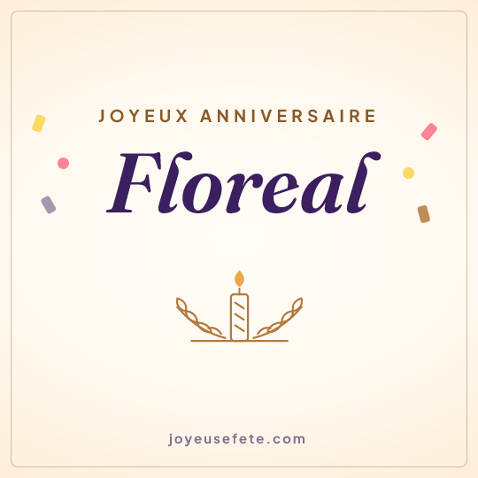 Image carrée « Joyeux anniversaire Floreal » pour WhatsApp