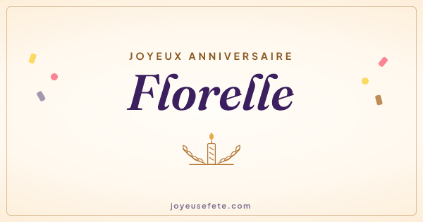 Image « Joyeux anniversaire Florelle » au format large