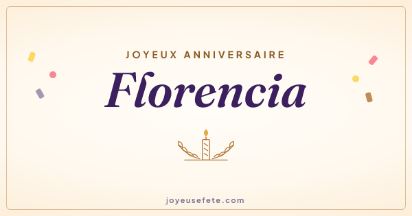 Image « Joyeux anniversaire Florencia » au format large
