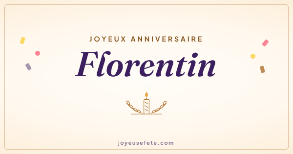 Image « Joyeux anniversaire Florentin » au format large