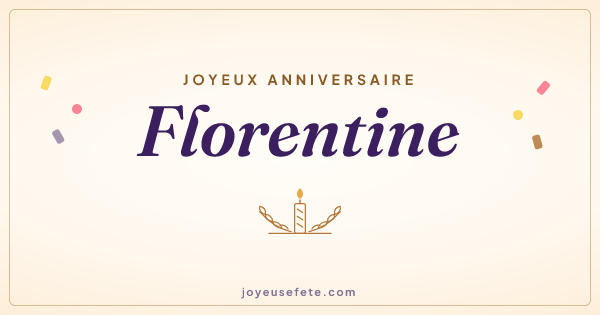 Image « Joyeux anniversaire Florentine » au format large