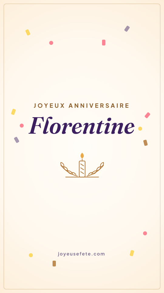 Image « Joyeux anniversaire Florentine » au format story