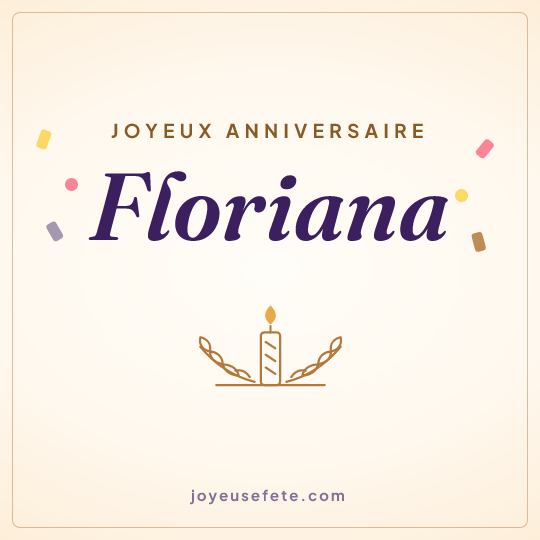 Image carrée « Joyeux anniversaire Floriana » pour WhatsApp