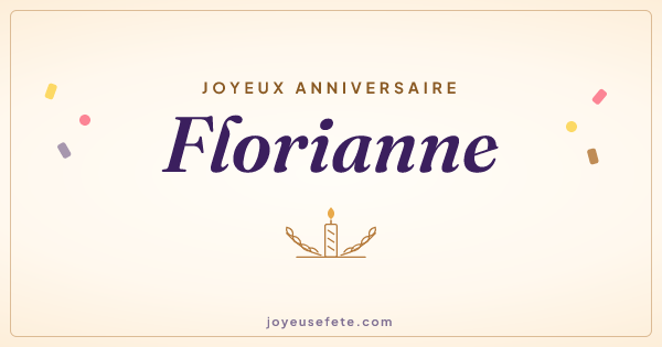 Image « Joyeux anniversaire Florianne » au format large