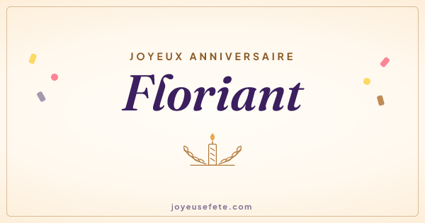 Image « Joyeux anniversaire Floriant » au format large