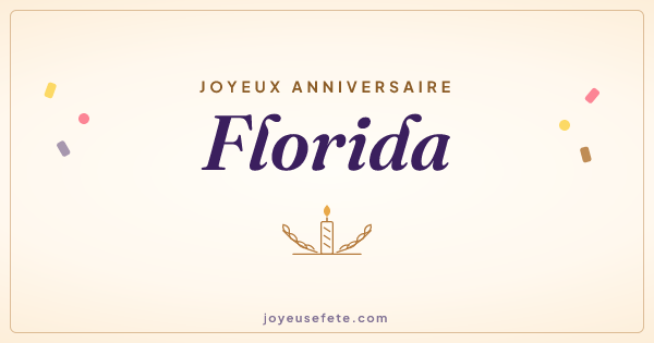 Image « Joyeux anniversaire Florida » au format large