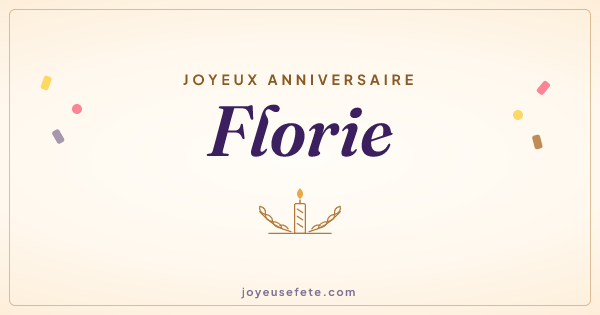 Image « Joyeux anniversaire Florie » au format large