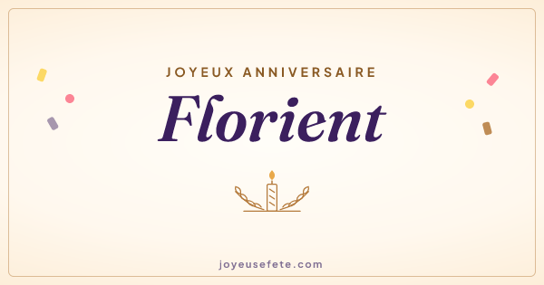 Image « Joyeux anniversaire Florient » au format large