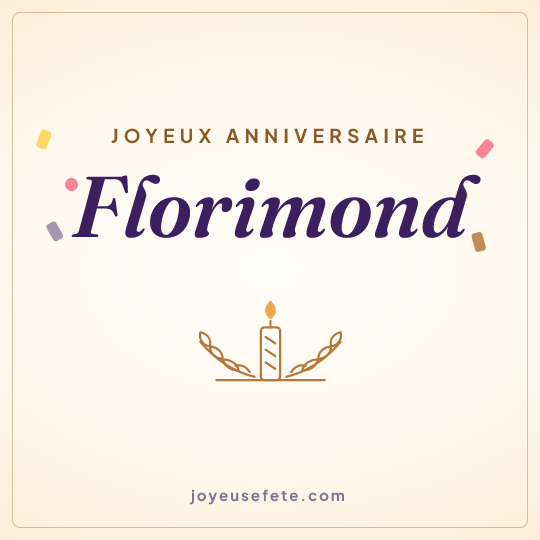 Image carrée « Joyeux anniversaire Florimond » pour WhatsApp