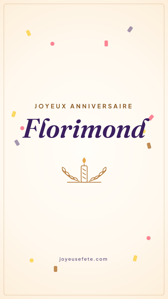 Image « Joyeux anniversaire Florimond » au format story