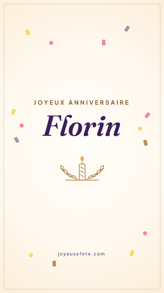 Image « Joyeux anniversaire Florin » au format story
