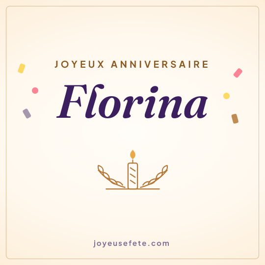Image carrée « Joyeux anniversaire Florina » pour WhatsApp