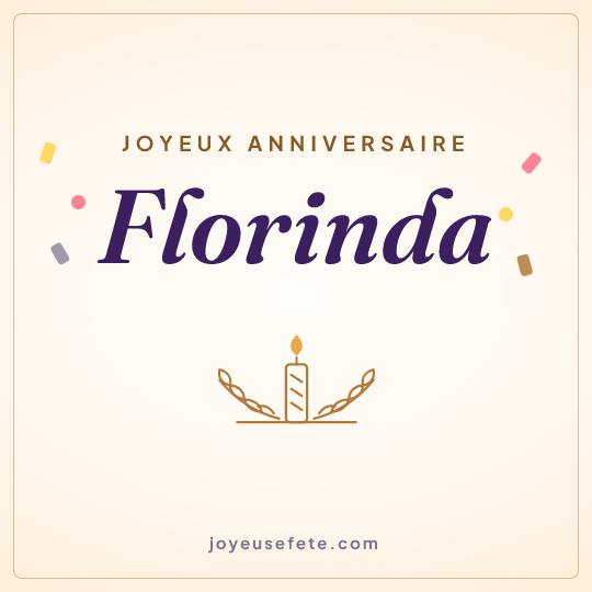 Image carrée « Joyeux anniversaire Florinda » pour WhatsApp