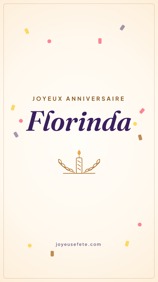 Image « Joyeux anniversaire Florinda » au format story