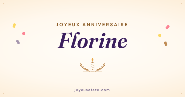 Image « Joyeux anniversaire Florine » au format large