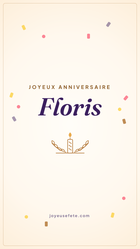 Image « Joyeux anniversaire Floris » au format story