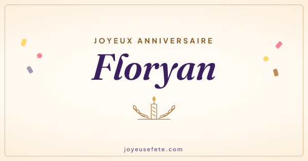 Image « Joyeux anniversaire Floryan » au format large