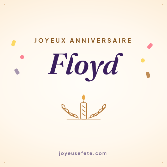 Image carrée « Joyeux anniversaire Floyd » pour WhatsApp