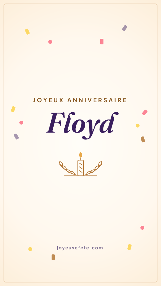 Image « Joyeux anniversaire Floyd » au format story