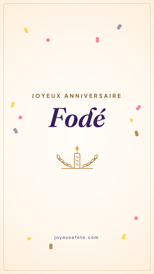 Image « Joyeux anniversaire Fodé » au format story