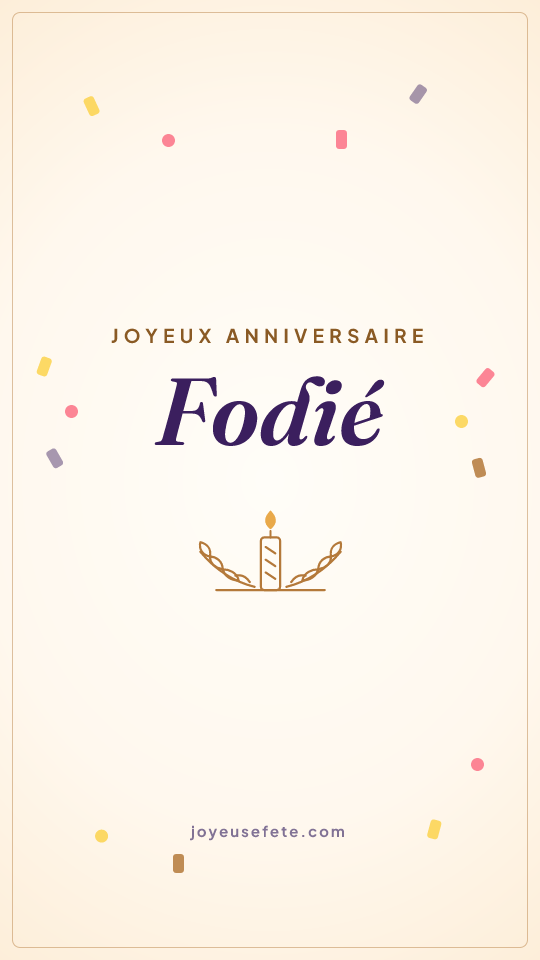 Image « Joyeux anniversaire Fodié » au format story
