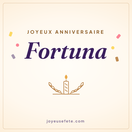 Image carrée « Joyeux anniversaire Fortuna » pour WhatsApp