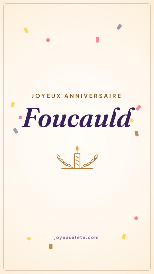 Image « Joyeux anniversaire Foucauld » au format story