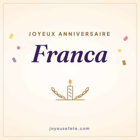 Image carrée « Joyeux anniversaire Franca » pour WhatsApp
