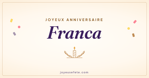 Image « Joyeux anniversaire Franca » au format large