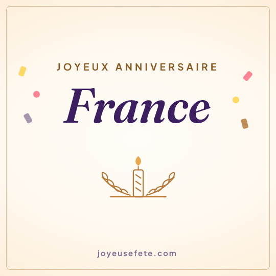 Image carrée « Joyeux anniversaire France » pour WhatsApp