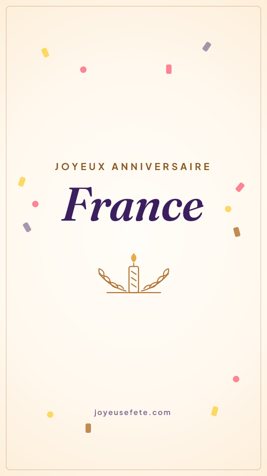 Image « Joyeux anniversaire France » au format story