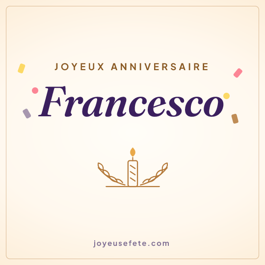 Image carrée « Joyeux anniversaire Francesco » pour WhatsApp