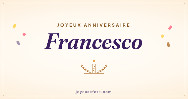 Image « Joyeux anniversaire Francesco » au format large