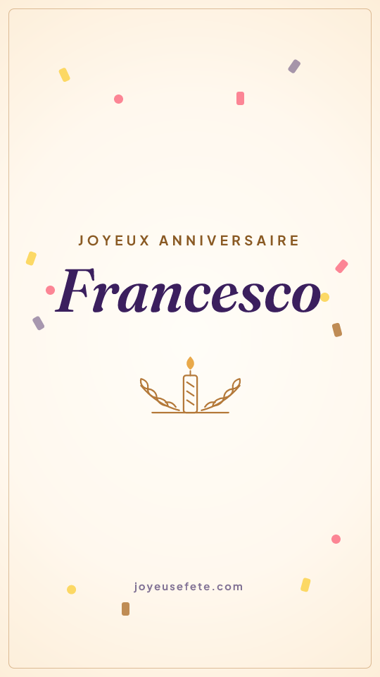 Image « Joyeux anniversaire Francesco » au format story
