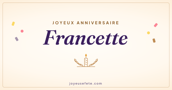 Image « Joyeux anniversaire Francette » au format large
