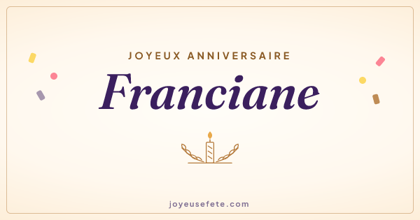Image « Joyeux anniversaire Franciane » au format large
