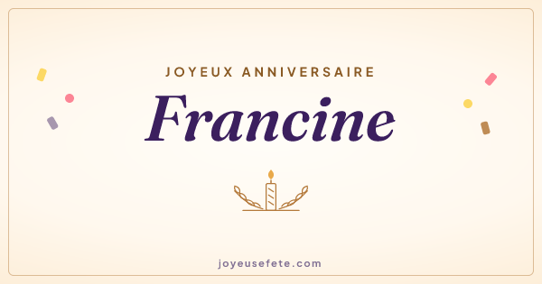 Image « Joyeux anniversaire Francine » au format large