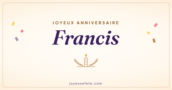 Image « Joyeux anniversaire Francis » au format large