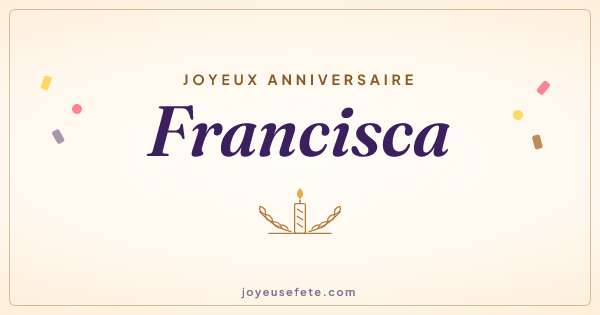 Image « Joyeux anniversaire Francisca » au format large