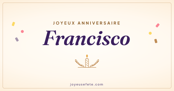 Image « Joyeux anniversaire Francisco » au format large