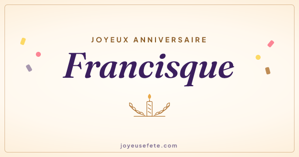 Image « Joyeux anniversaire Francisque » au format large